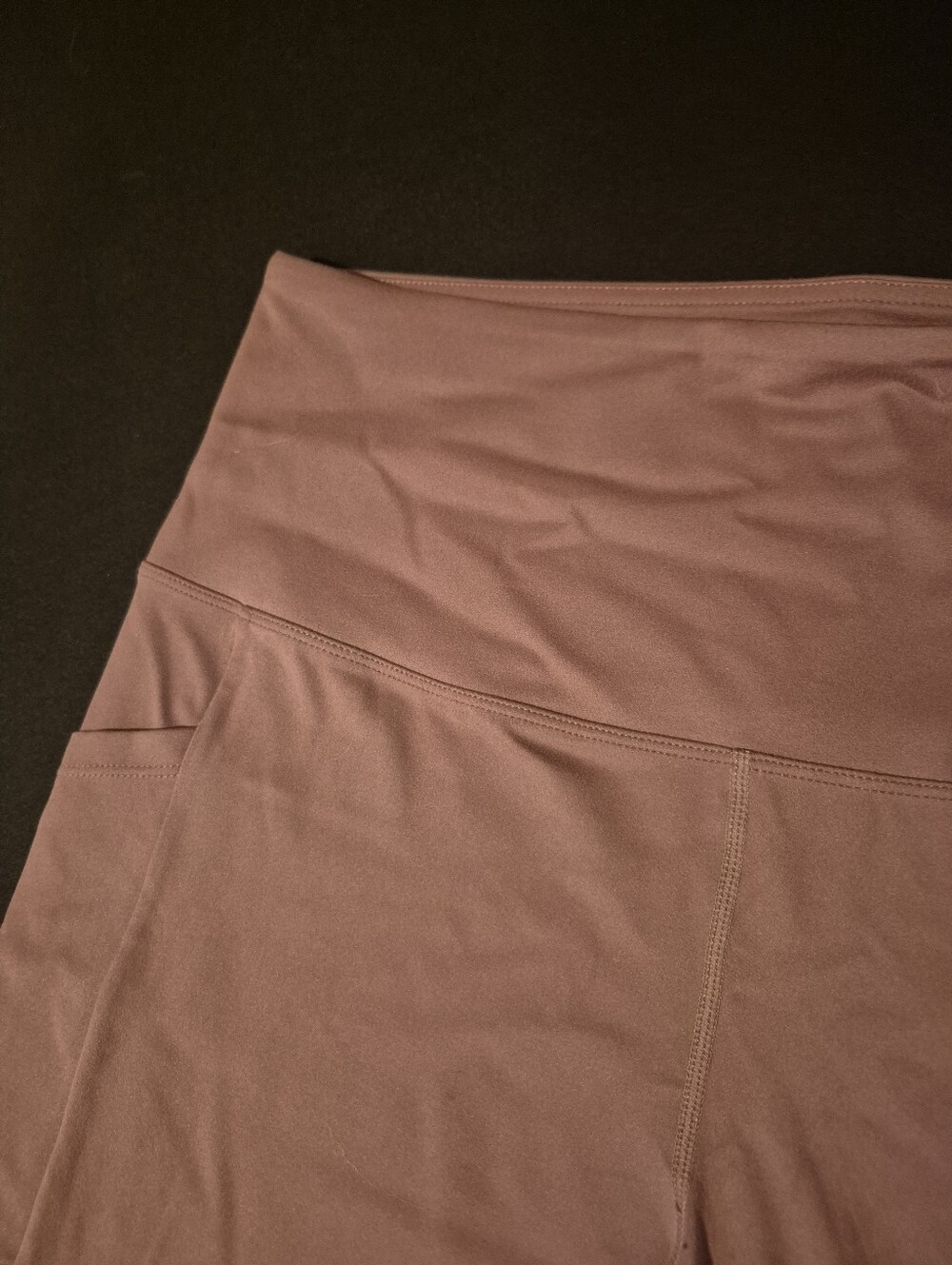 5/$30 Or 10/$50. Women's High-Waist Mauve Bike Shorts with Side Pockets - Picture 3 of 5